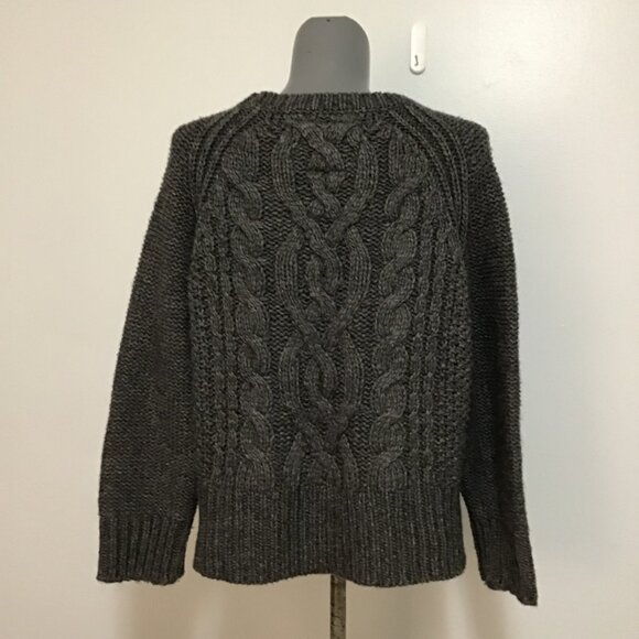 Roots Chunky Crew Neck Cable Knit Sweater  Size XL - Picture 7 of 11